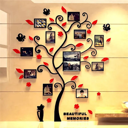 3D Acrylic Family Tree Decal Sticker