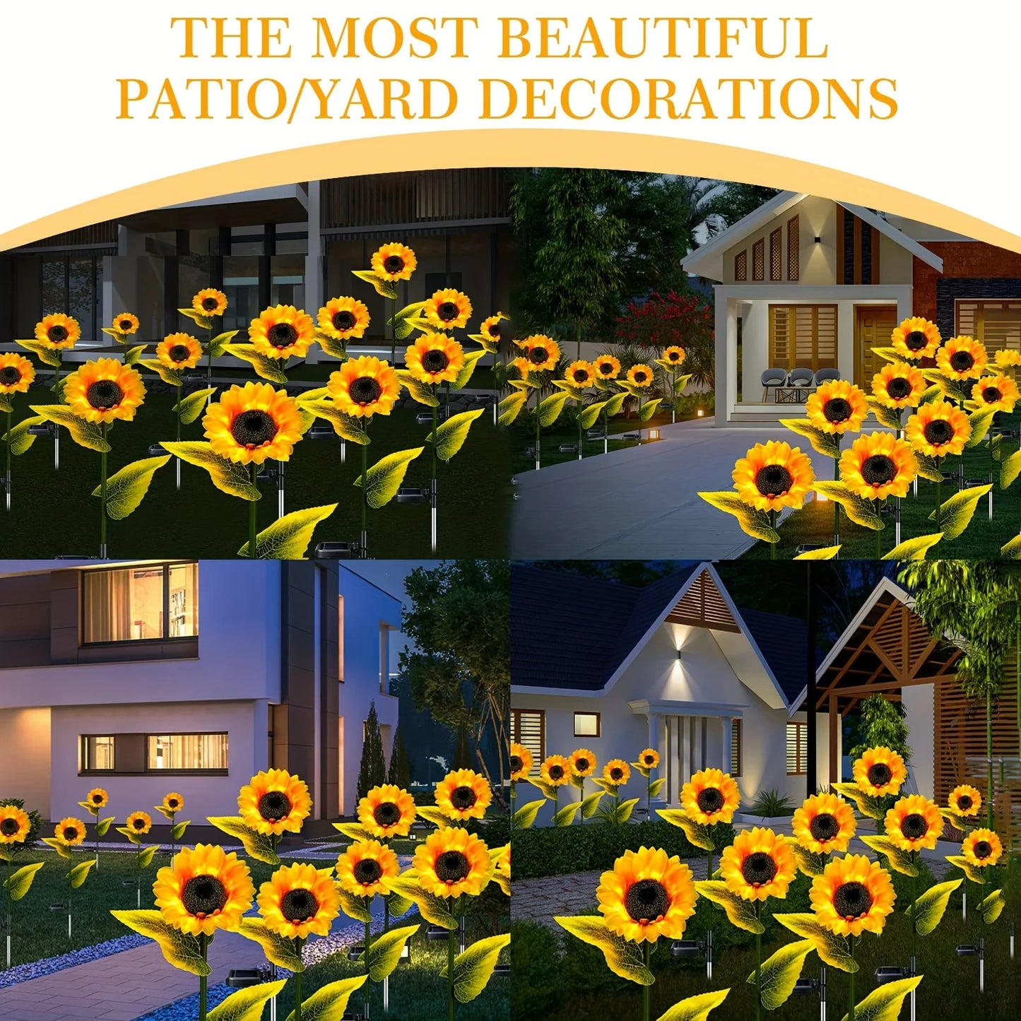 Sunflower Solar Lights 
Outdoor 1stem 3 head LED Sunflower