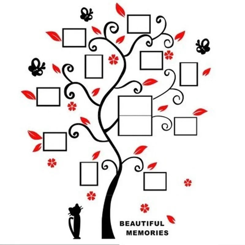 3D Acrylic Family Tree Decal Sticker