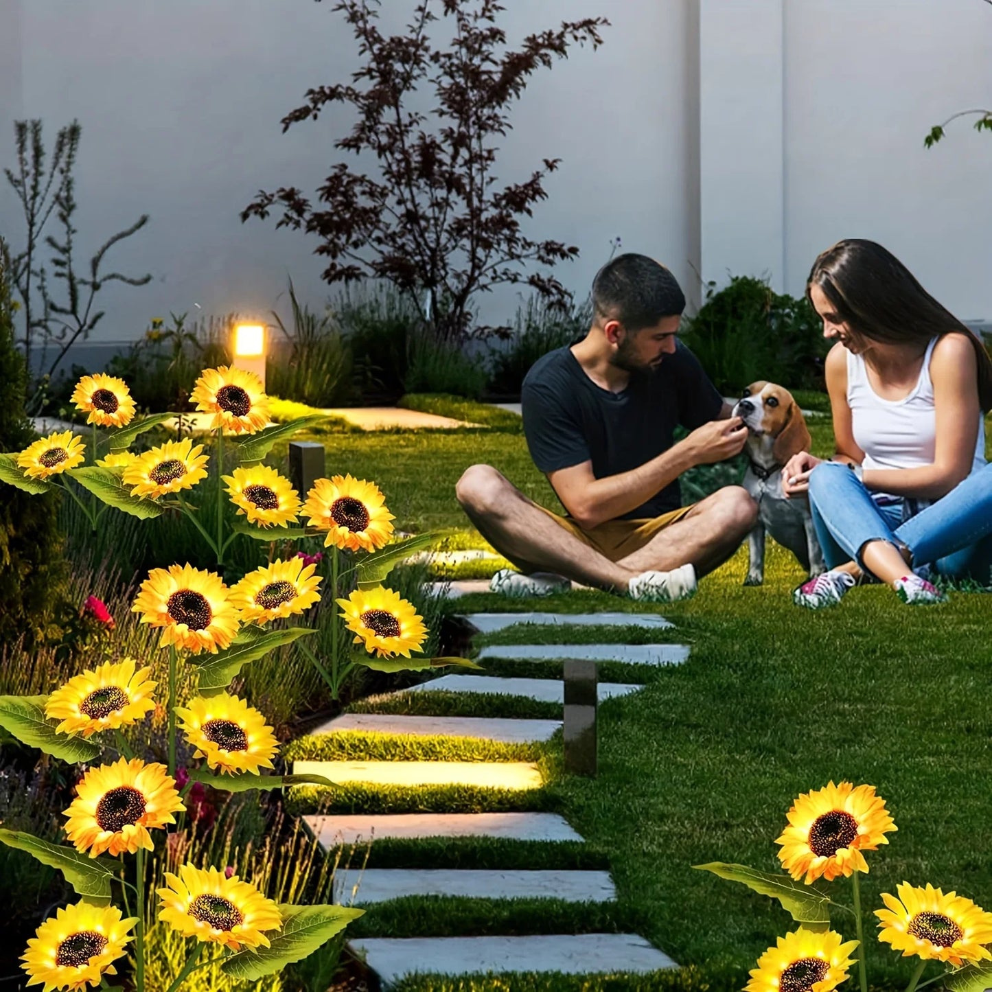 Sunflower Solar Lights 
Outdoor 1stem 3 head LED Sunflower