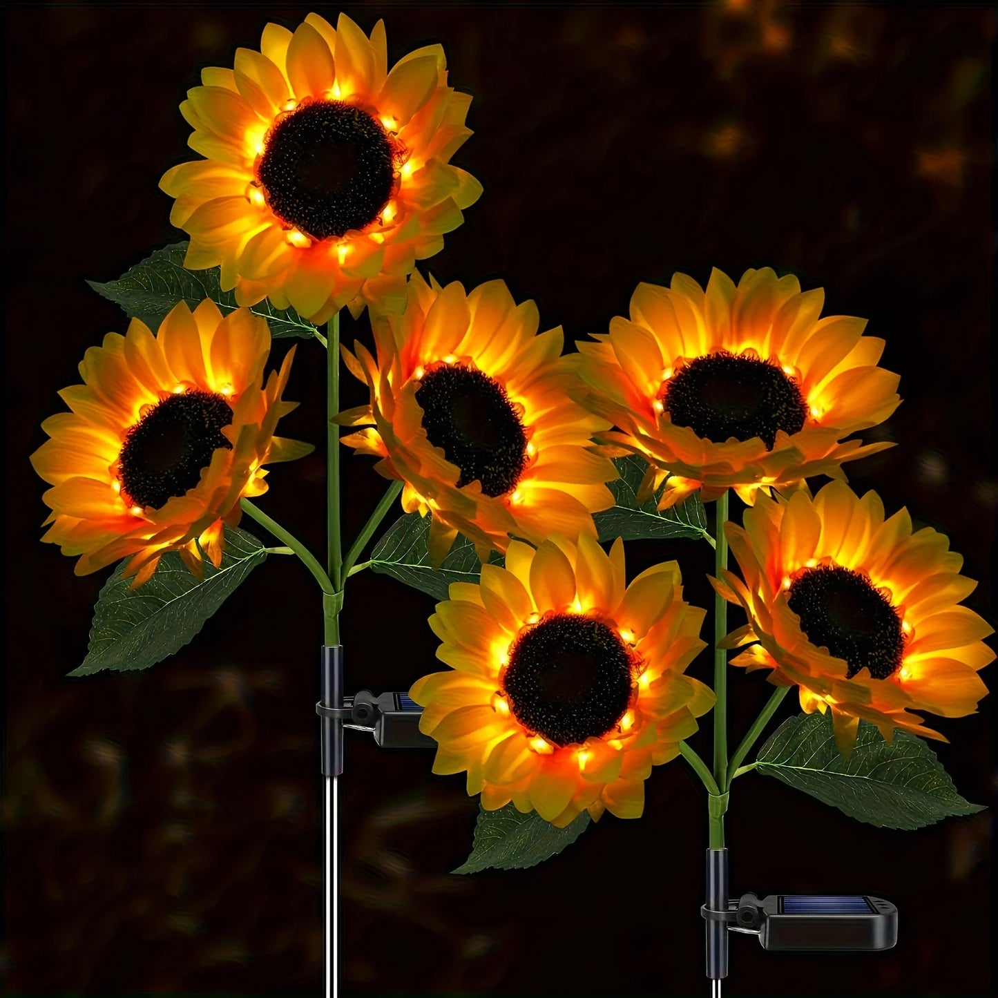 Sunflower Solar Lights 
Outdoor 1stem 3 head LED Sunflower