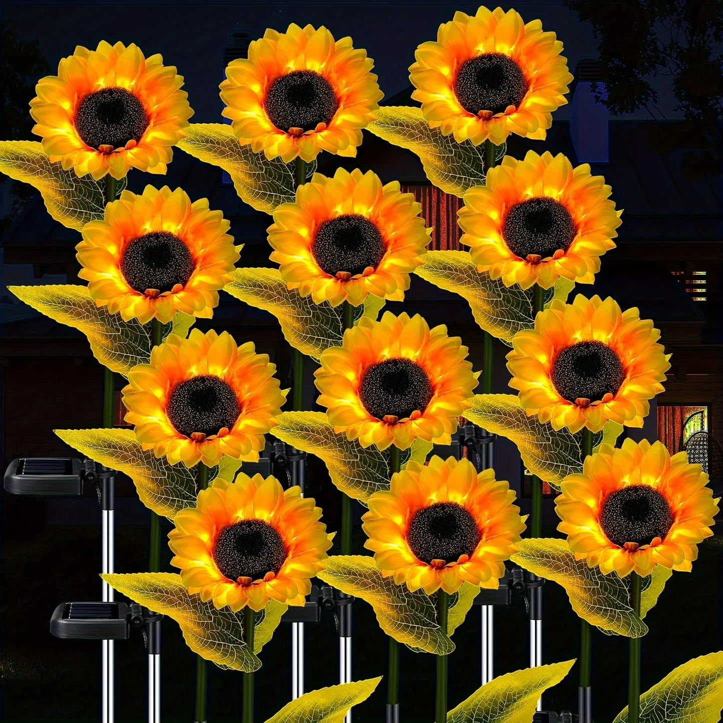 Sunflower Solar Lights 
Outdoor 1stem 3 head LED Sunflower